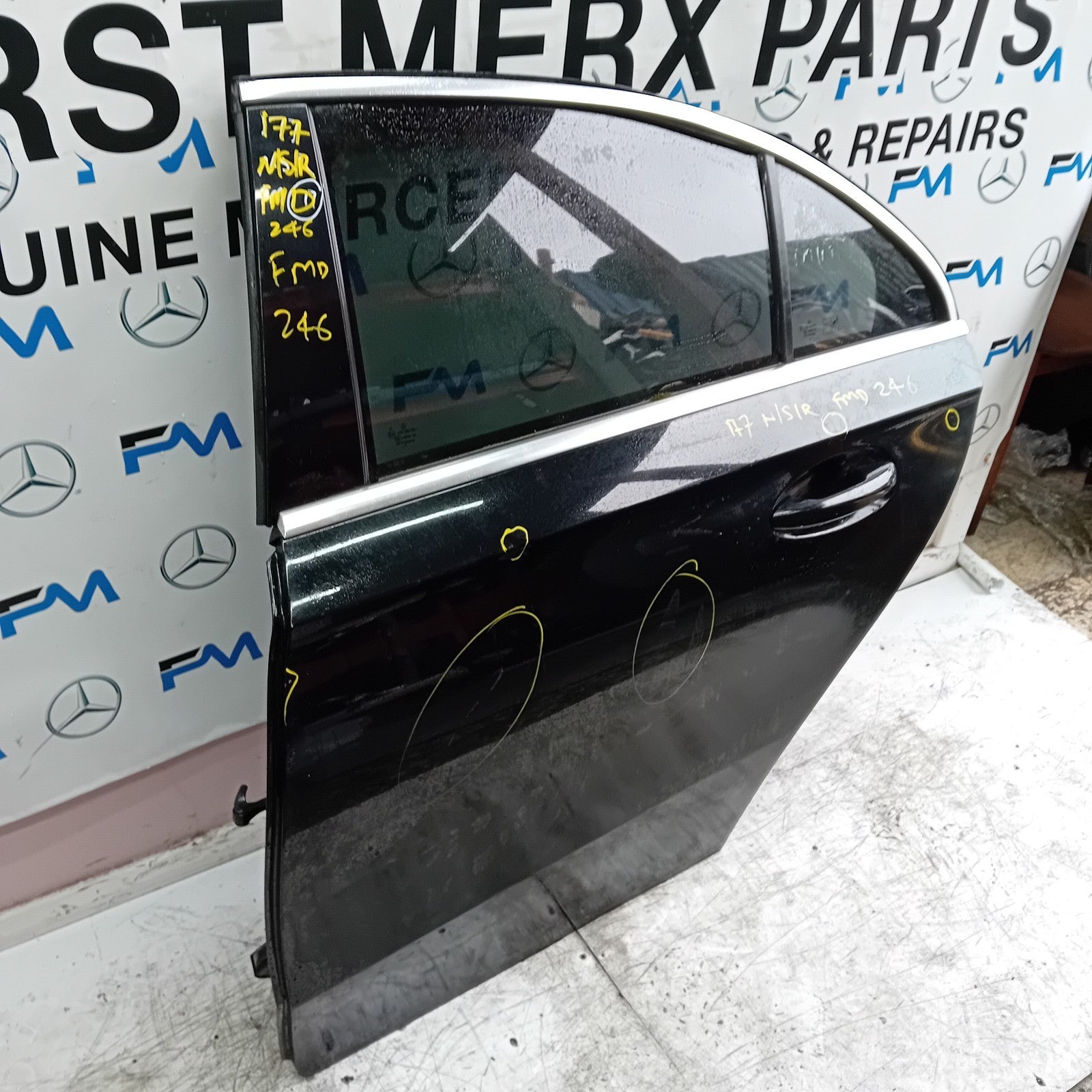 MERCEDES A-CLASS W177 PASSENGER REAR DOOR NSR BLACK 2018 ON COMPLETE FMD246