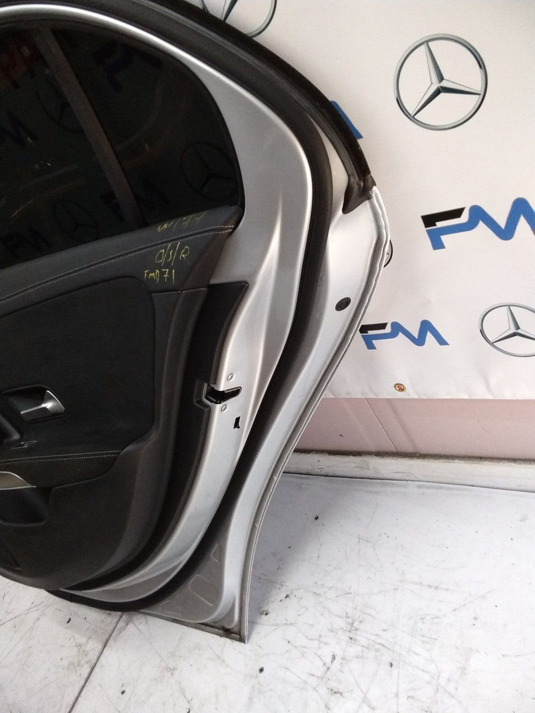 MERCEDES BENZ A-CLASS W177 DRIVER SIDE REAR DOOR O/S/R COMPLETE SILVER FMD71