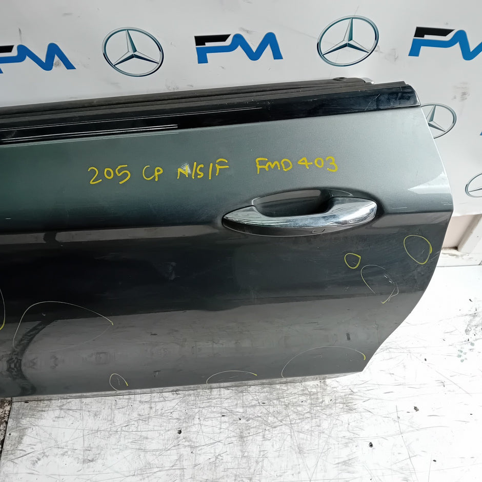 MERCEDES C-CLASS C205 CP PASSENGER FRONT DOOR NSF 2016 ON GREY COMPLETE FMD403