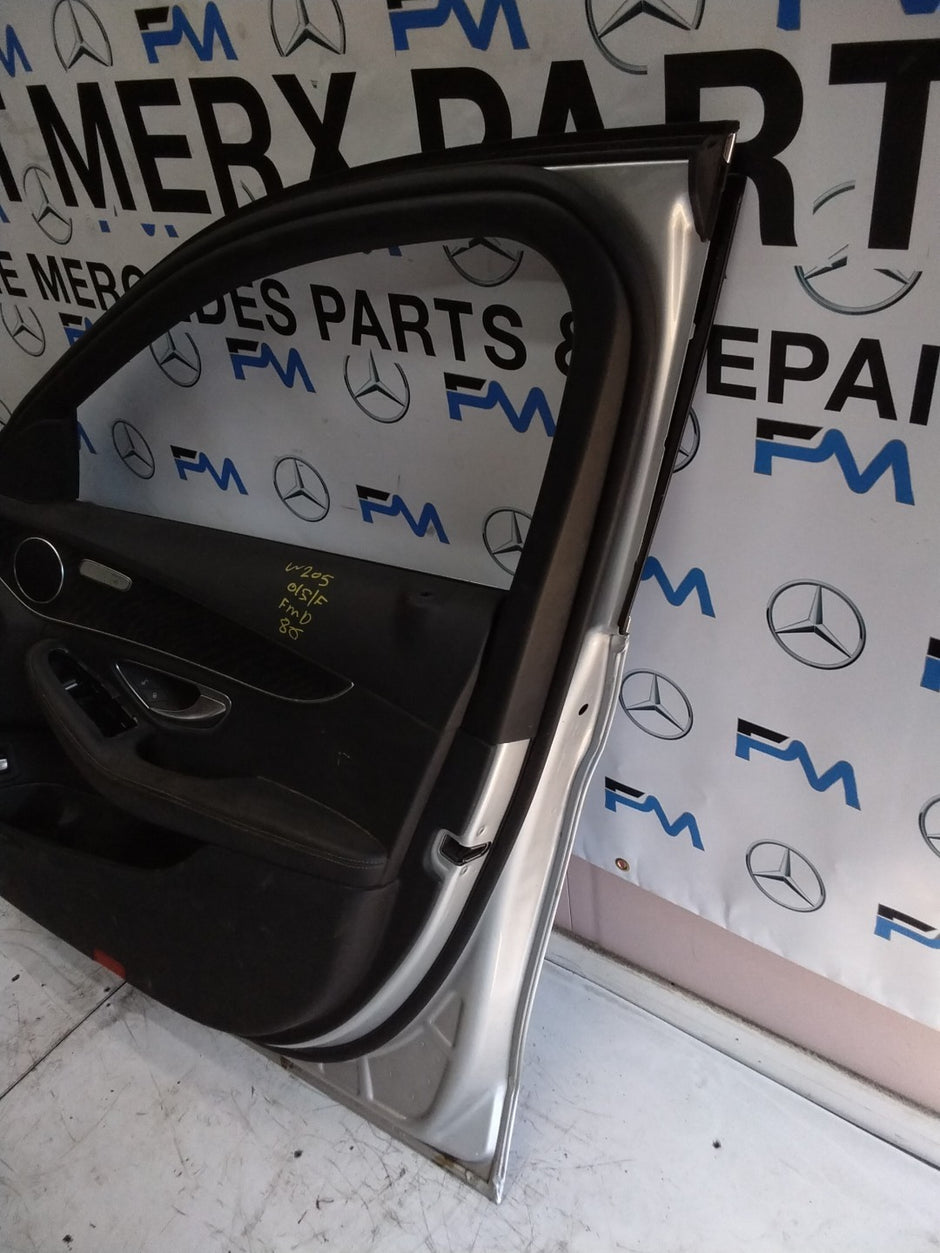 MERCEDES BENZ C-CLASS W205 DRIVER SIDE FRONT DOOR O/S/F  SILVER FMD86