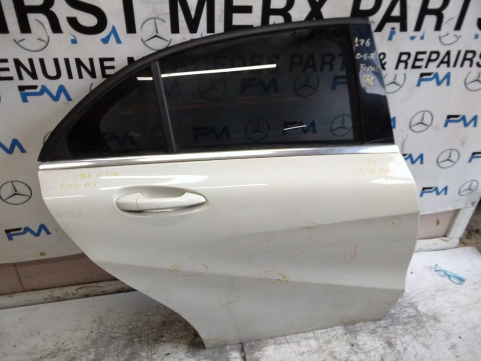 MERCEDES BENZ  A-CLASS W176  DRIVER REAR DOOR OSR WHITE 2012-2018 FMD555
