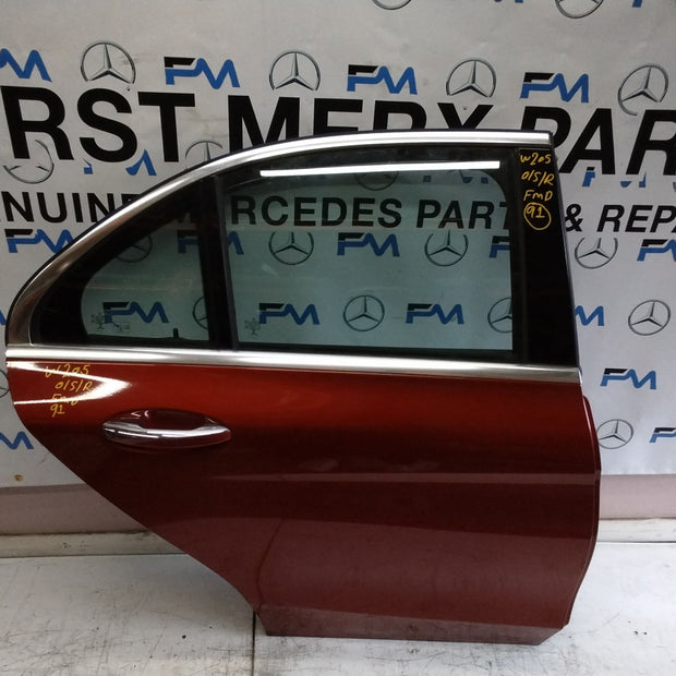 MERCEDES BENZ  C-CLASS W205 DRIVER SIDE REAR DOOR O/S/R COMPLETE RED FMD91