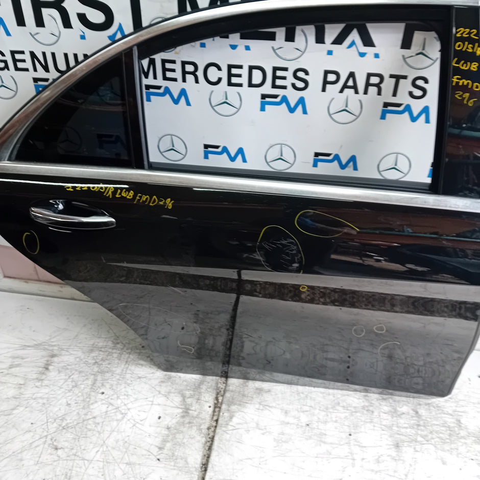 MERCEDES S-CLASS W222 SLN DRIVER REAR DOOR OSR BLACK 2014 ON COMPLETE FMD296