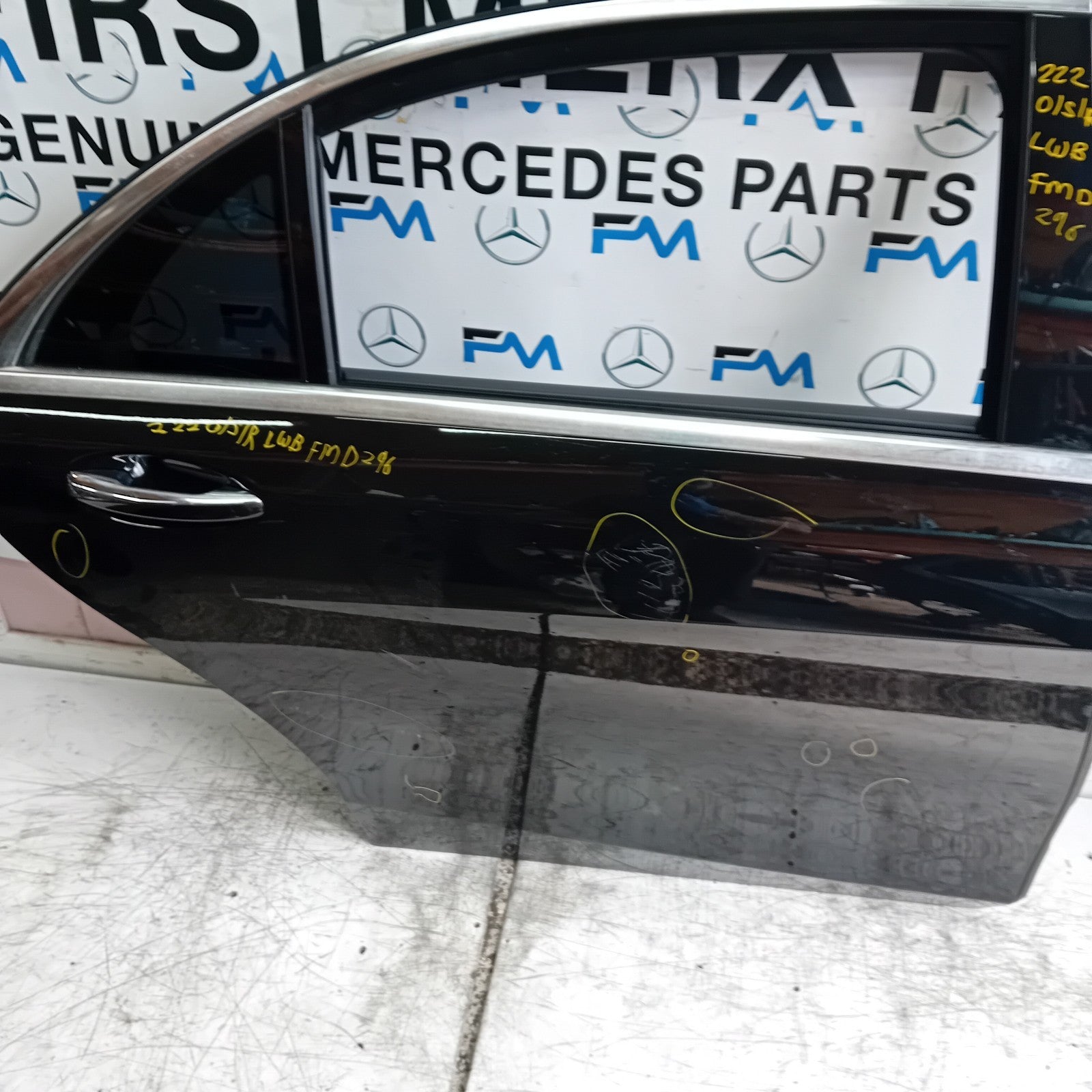 MERCEDES S-CLASS W222 SLN DRIVER REAR DOOR OSR BLACK 2014 ON COMPLETE FMD296