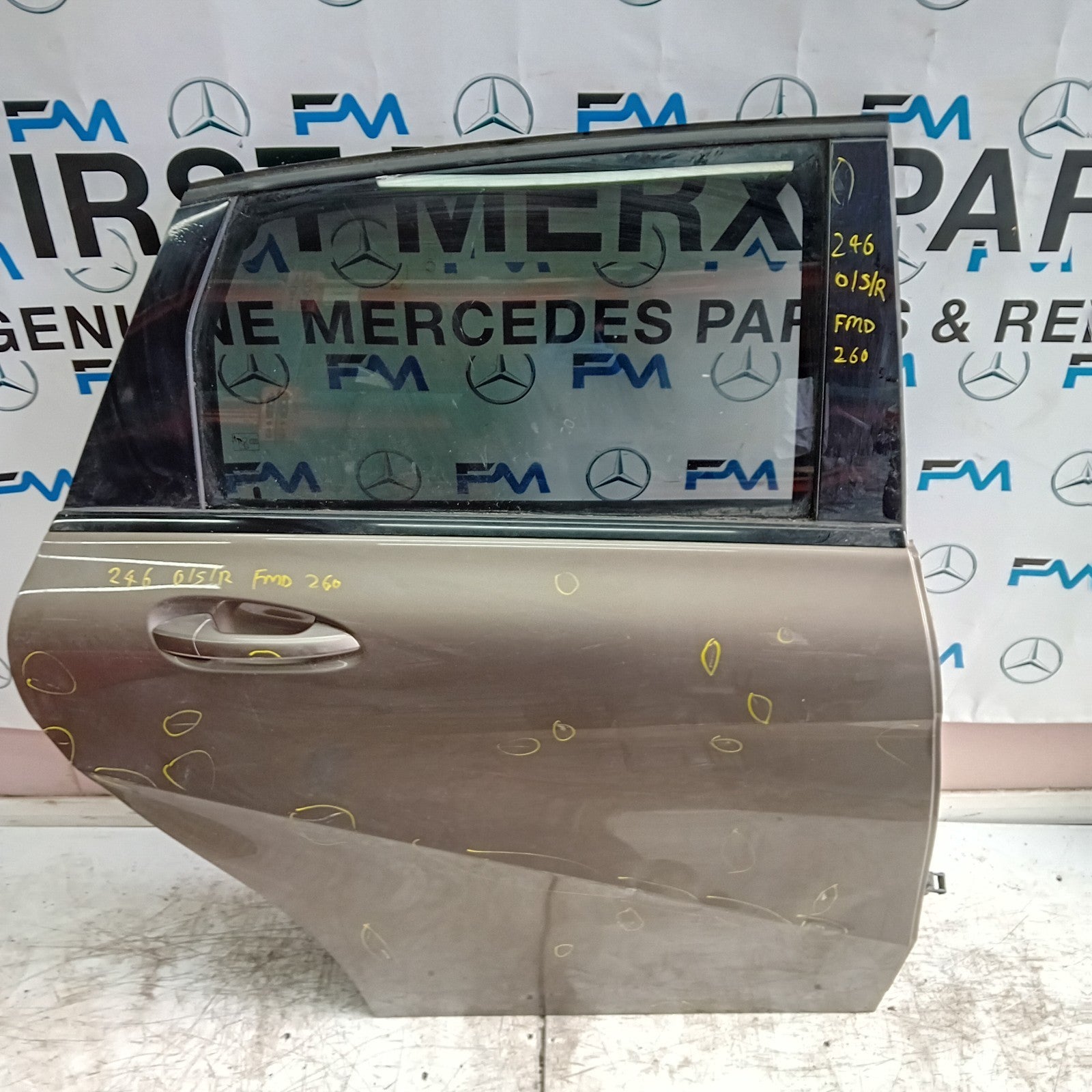 MERCEDES B-CLASS W246 DRIVER REAE DOOR OSR BROWN 2012-19 COMPLETE FMD260