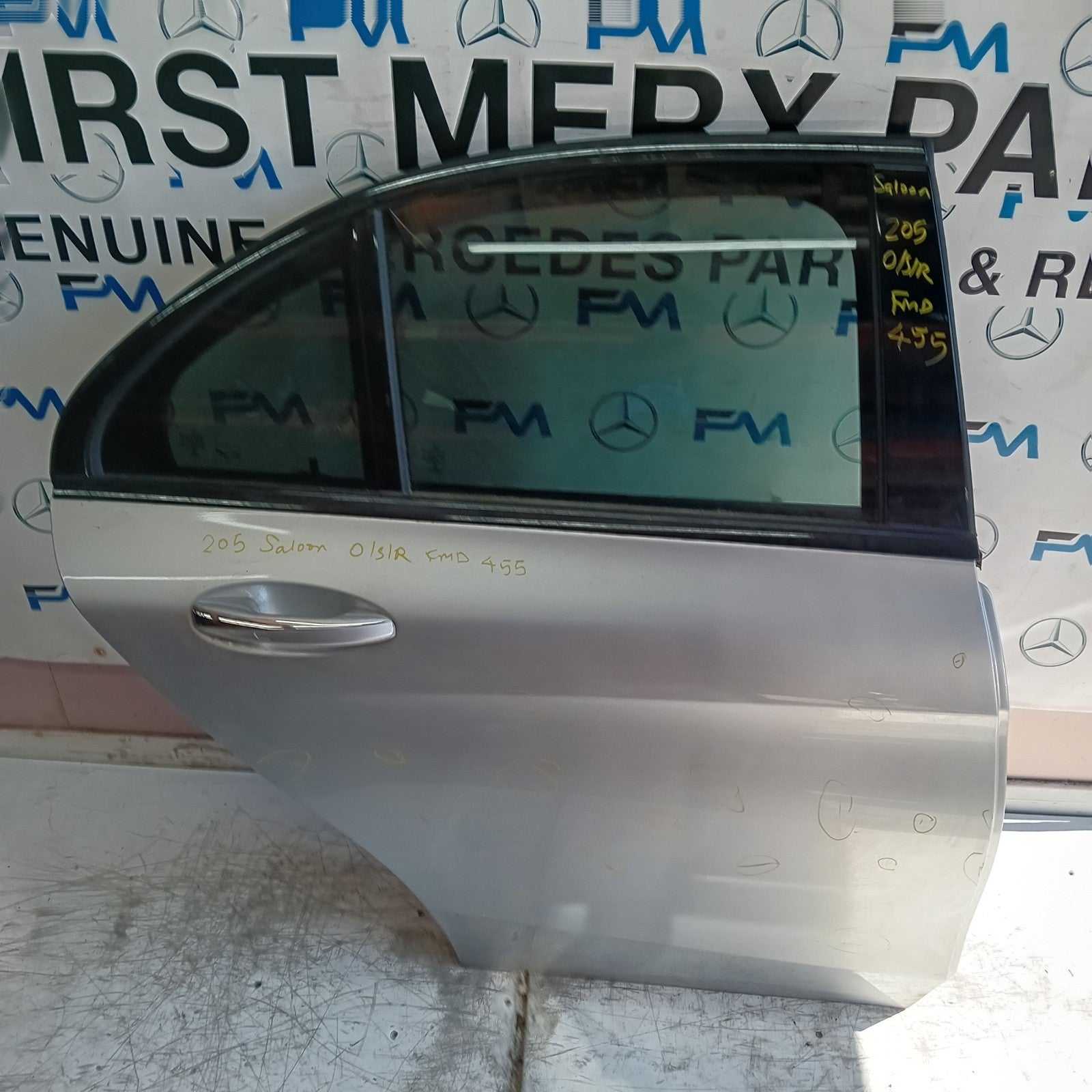 MERCEDES C-CLASS S205 SLN DRIVER REAR DOOR OSR SILVER 2014 ON COMPLETE FMD455