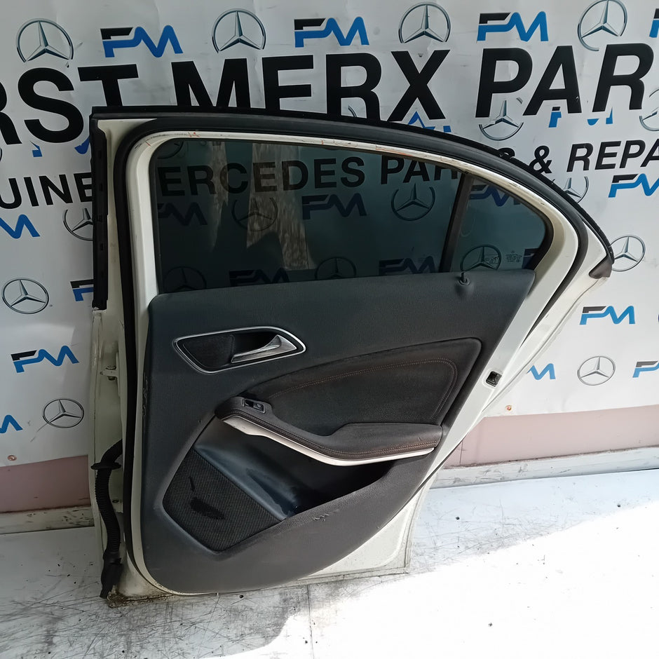 MERCEDES A-CLASS W176 SLN DRIVER REAR DOOR OSR 2012-18 WHITE COMPLETE FMD275