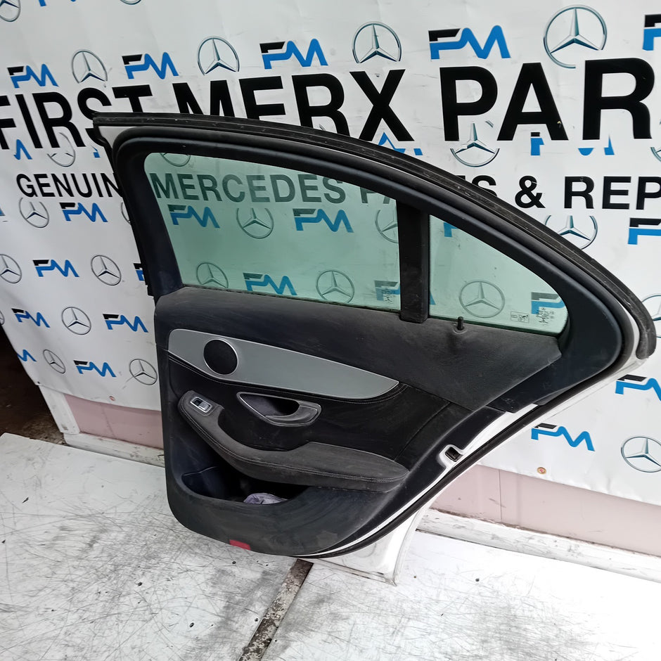 MERCEDES C-CLASS W205 DRIVER REAR DOOR OSR WHITE 2014 ON COMPLETE FMD446