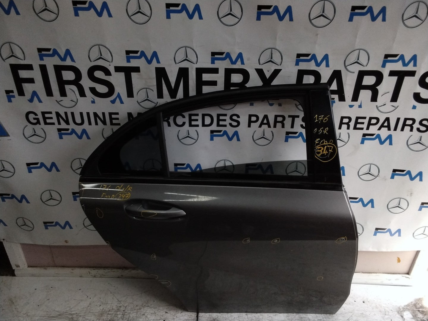 MERCEDES A-CLASS W176 DRIVER REAR DOOR OSR GREY 2012-18 COMPLETE FMD347