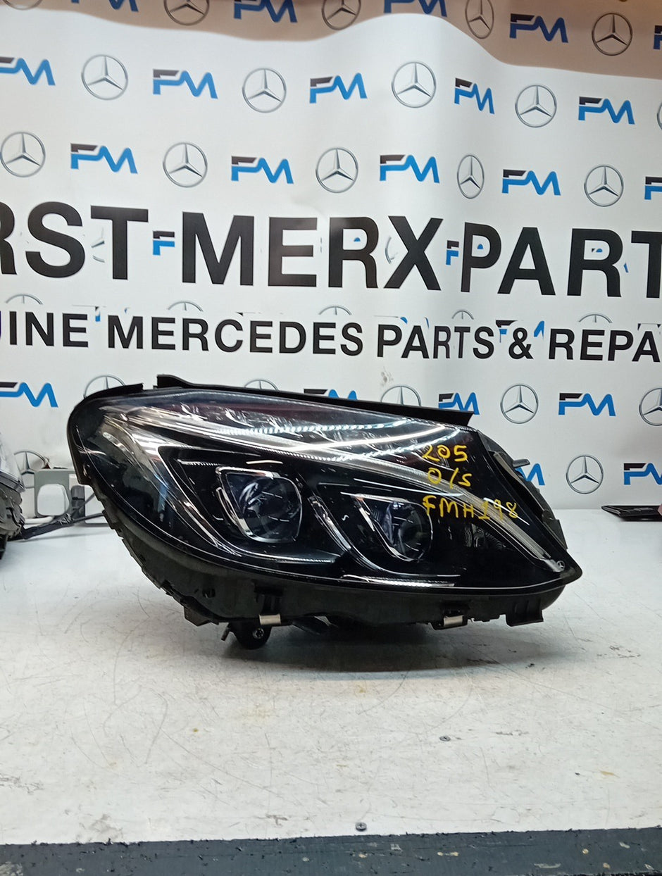 MERCEDES C-CLASS W205 HEADLIGHT DRIVER OS LEFT A2059068202 INTELLIGENT FMH198