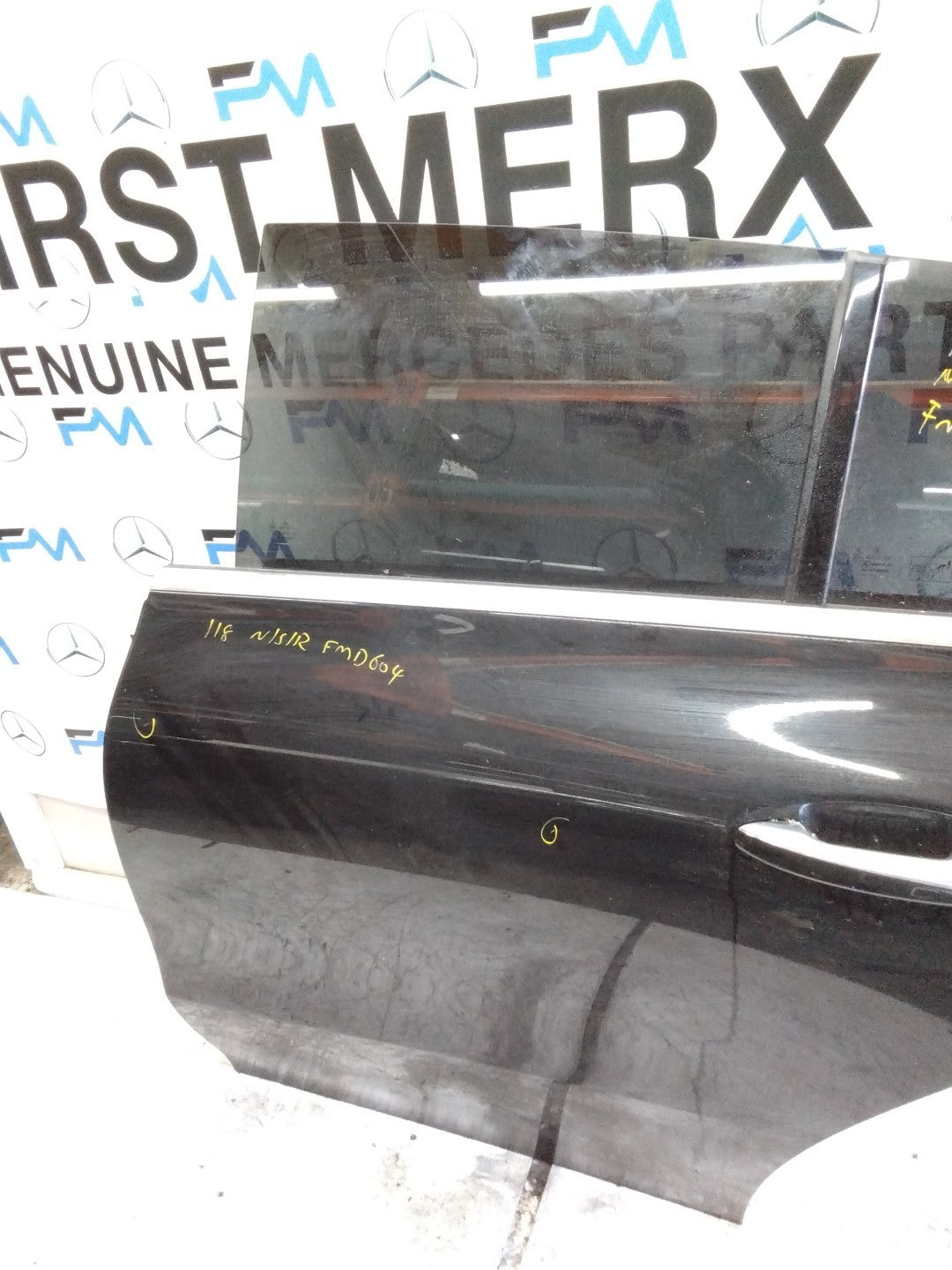 MERCEDES CLA C118 PASSENGER REAR DOOR NSR BLACK 2019 ONWARDS COMPLETE FMD604