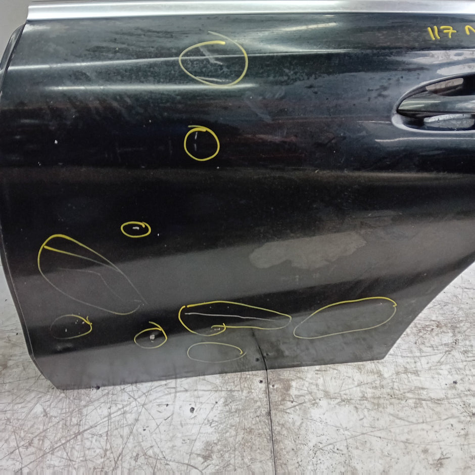 MERCEDES CLA 117 PASSENGER REAR DOOR NSR BLACK 2013-19 COMPLETE FMD244