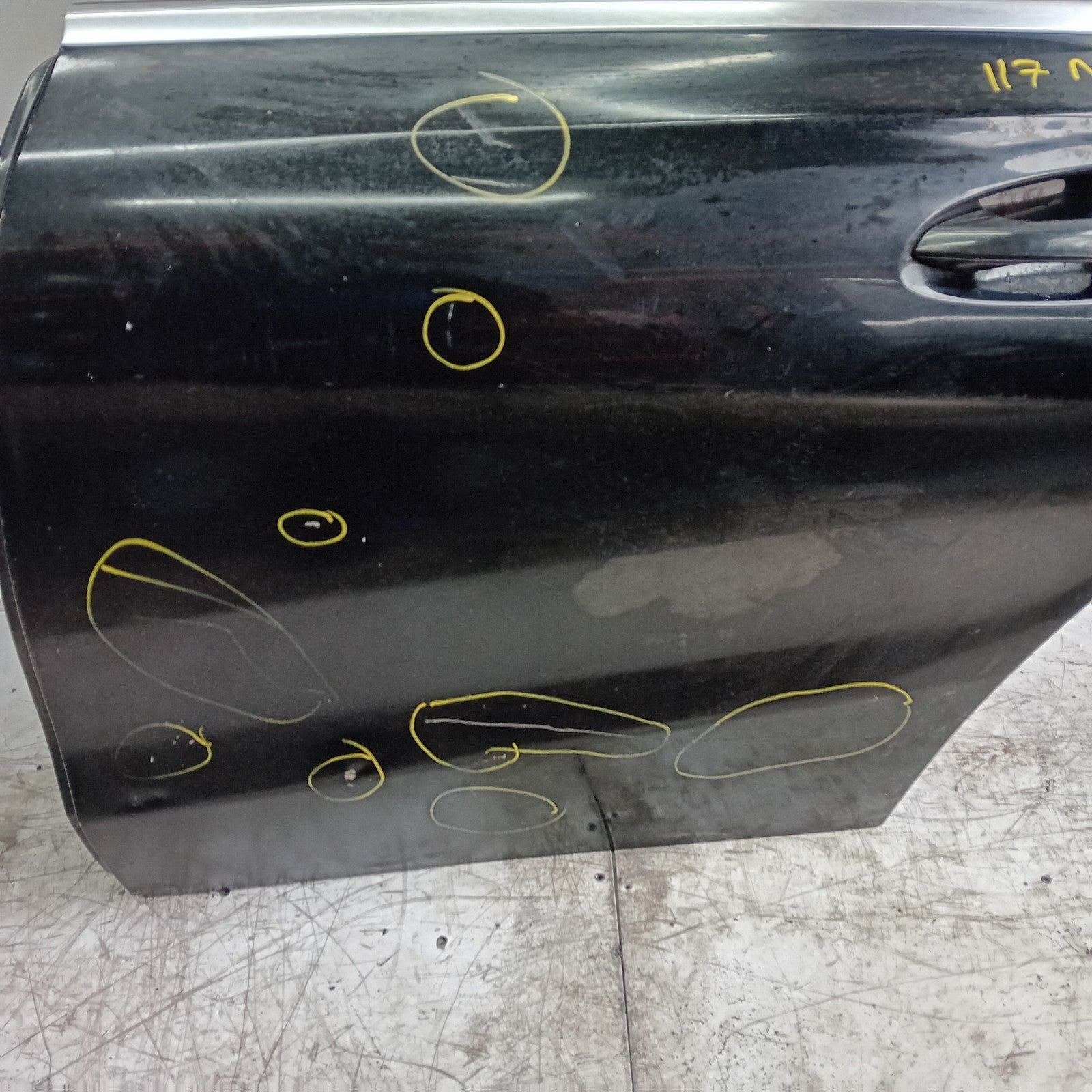 MERCEDES CLA 117 PASSENGER REAR DOOR NSR BLACK 2013-19 COMPLETE FMD244