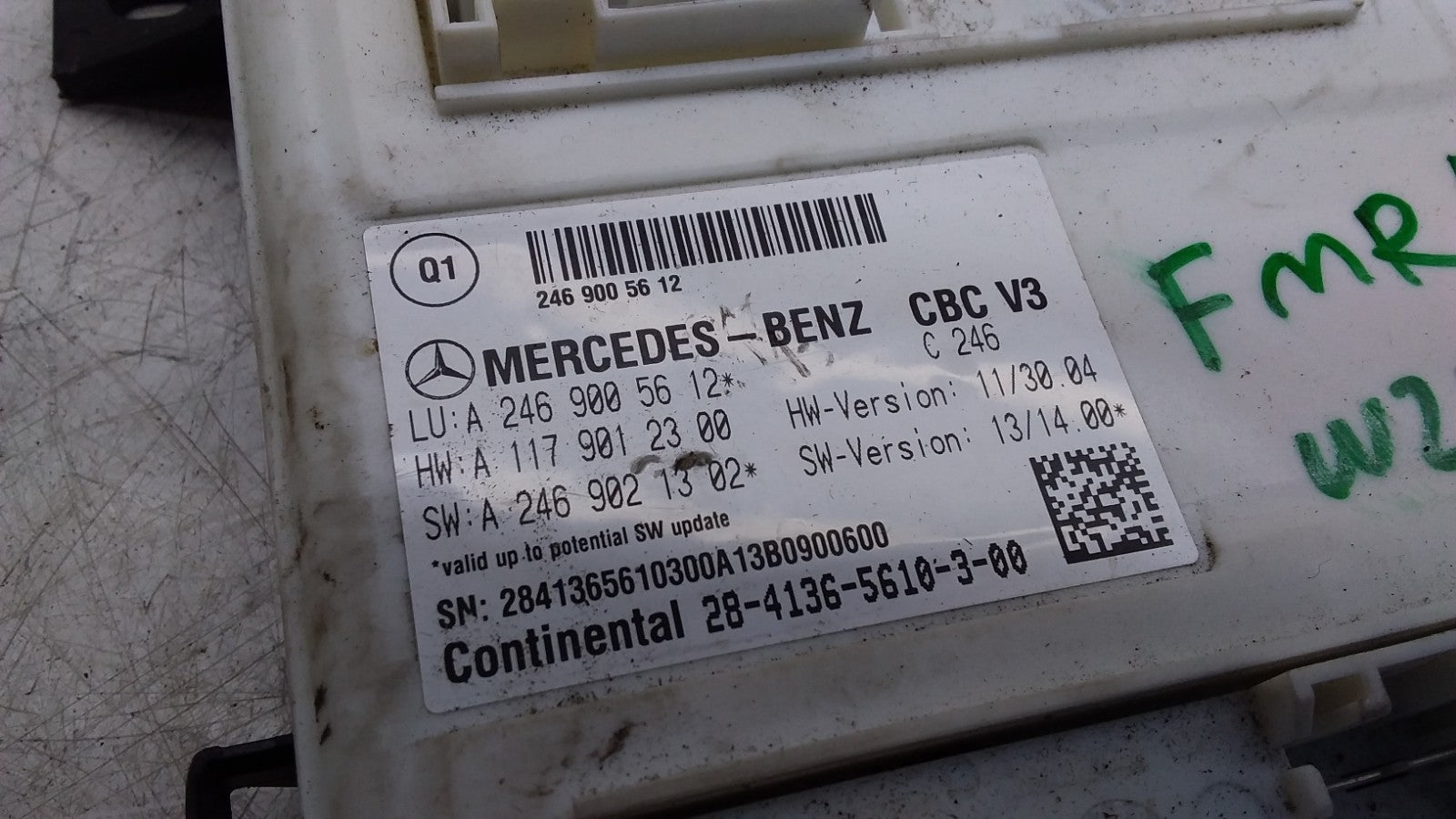 MERCEDES BENZ B-CLASS W246 BCM BODY CONTROL MODULE ECU A2469005612 FMR439