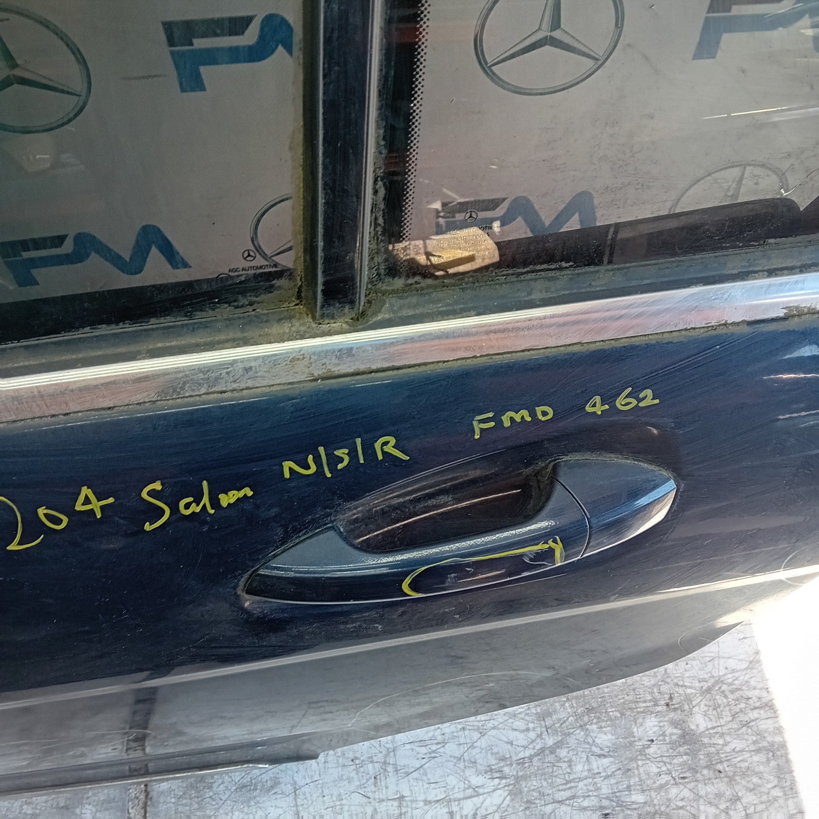 MERCEDES C-CLASS W204 SLN PASSENGER REAR DOOR NSR BLUE 2008-14 COMPLETE FMD462