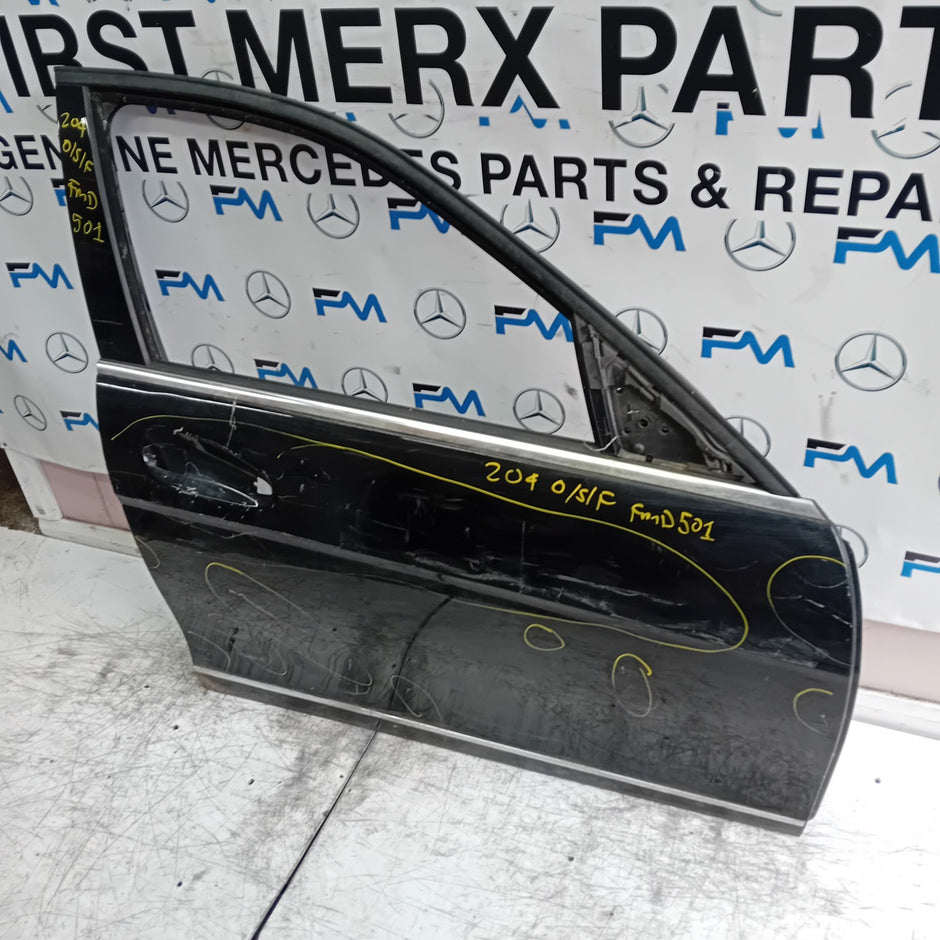 MERCEDES BENZ C-CLASS W204 DRIVER FRONT DOOR OSF 2013 BLACK FMD501