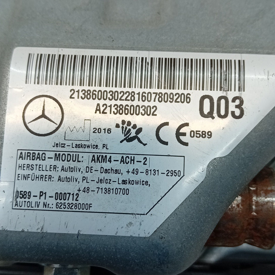 MERCEDES E-CLASS W213 KNEE AIRBAG DRIVER OS RIGHT Q03 A2138600302 FM001222