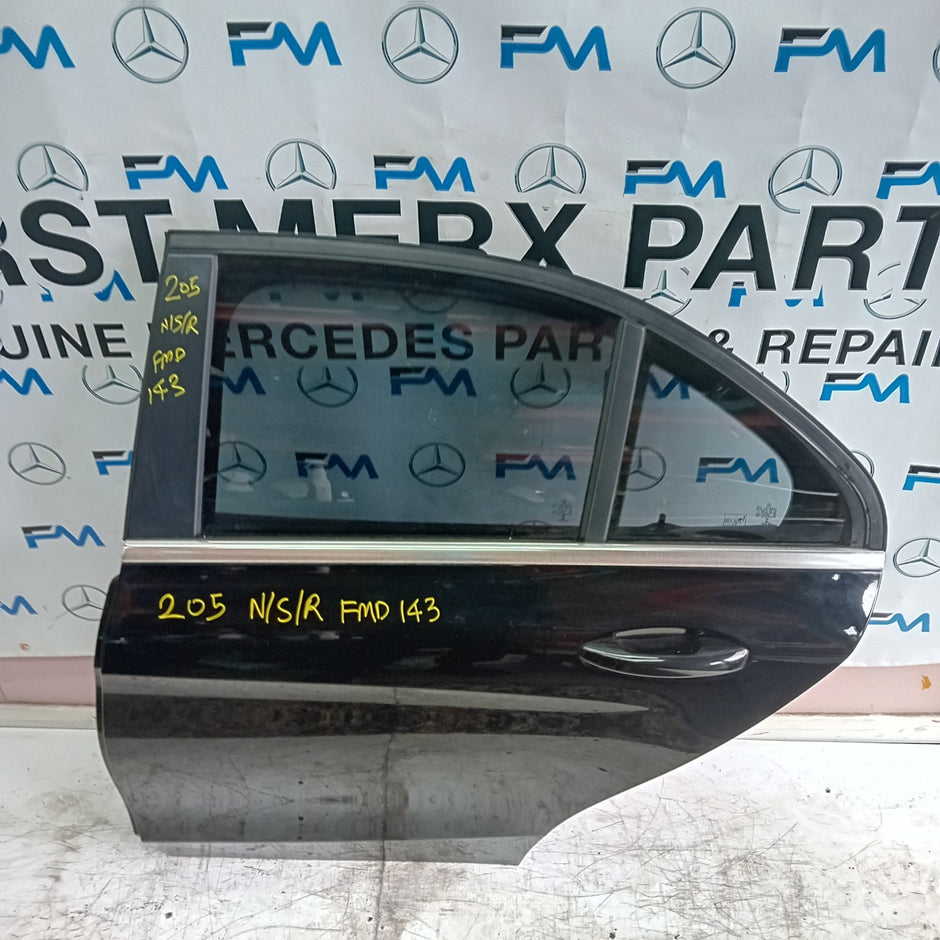 MERCEDES BENZ C-CLASS W205 PASSENGER SIDE REAR DOOR N/S/R BLACK COMPLETE FMD143
