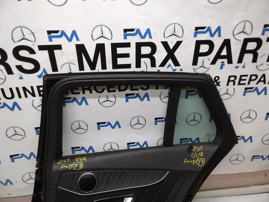 MERCEDES BENZ C-CLASS W205 DRIVER SIDE REAR DOOR O/S/R COMPLETE BLACK FMD77