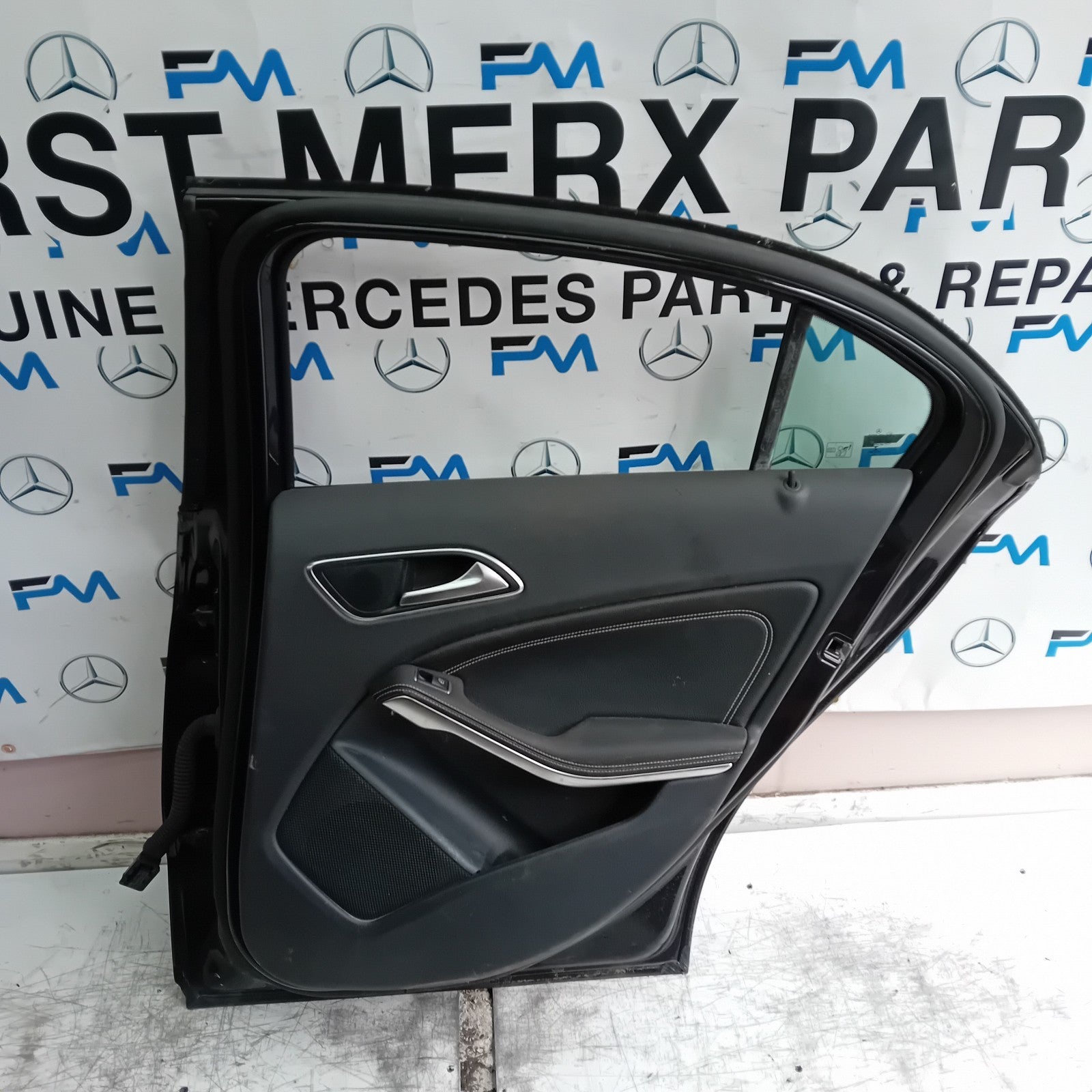 MERCEDES A-CLASS W176 DRIVER REAR DOOR OSR BLACK 2012-2018 COMPLETE FMD444