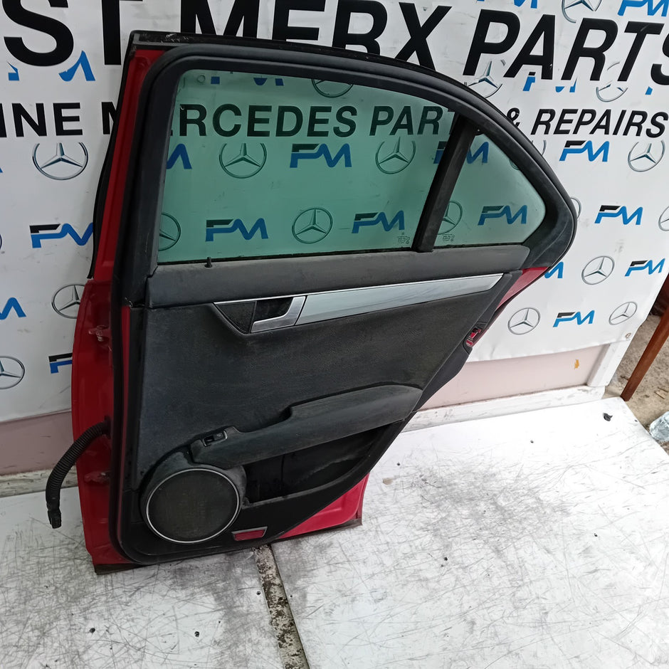 MERCEDES C-CLASS W204 SLN DRIVER REAR DOOR OSR RED 2008-2014 COMPLETE FMD447
