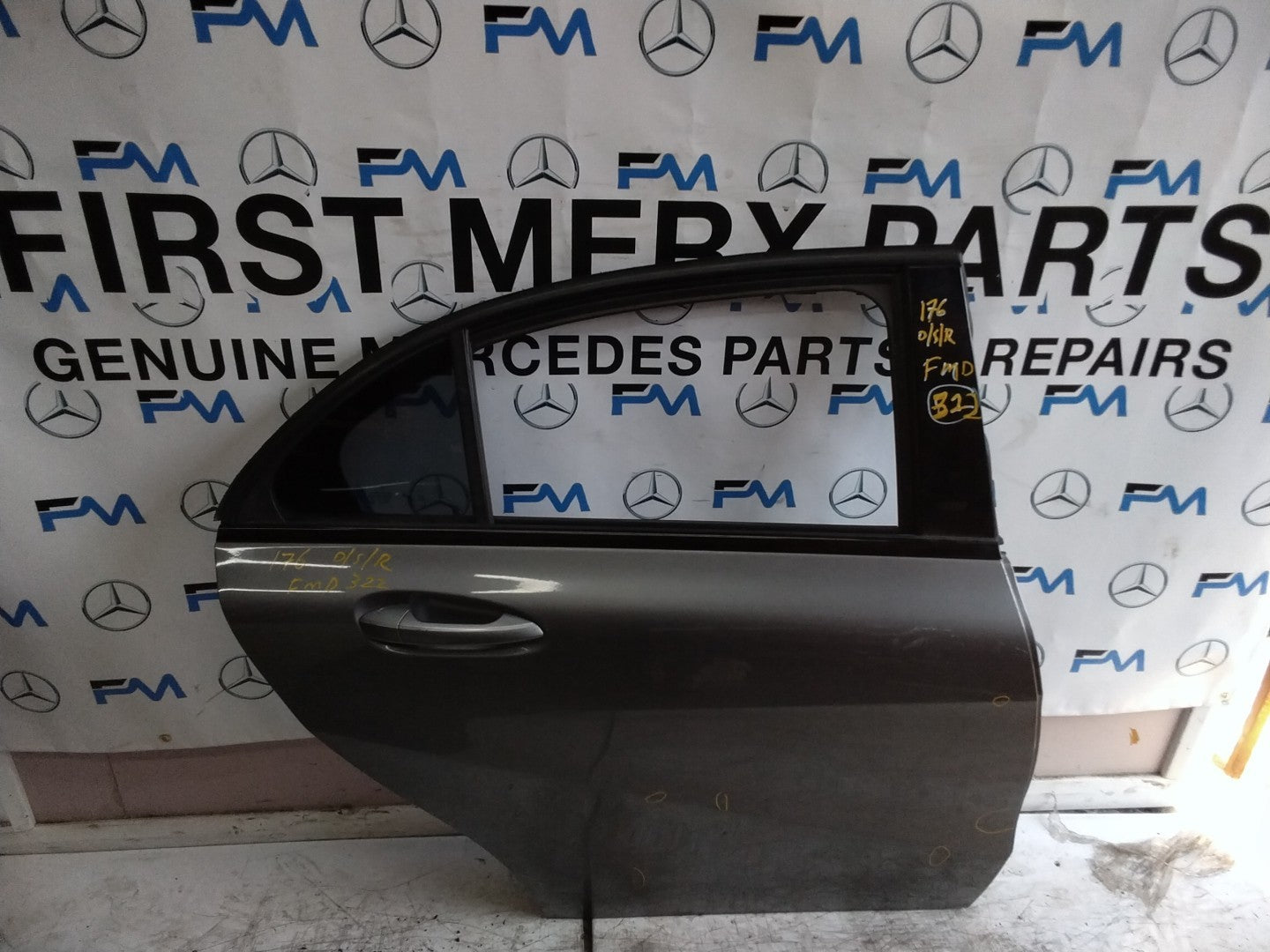 MERCEDES BENZ A-CLASS W176 SLN DRIVER REAR DOOR OSR GREY 2012-2018 FMD322