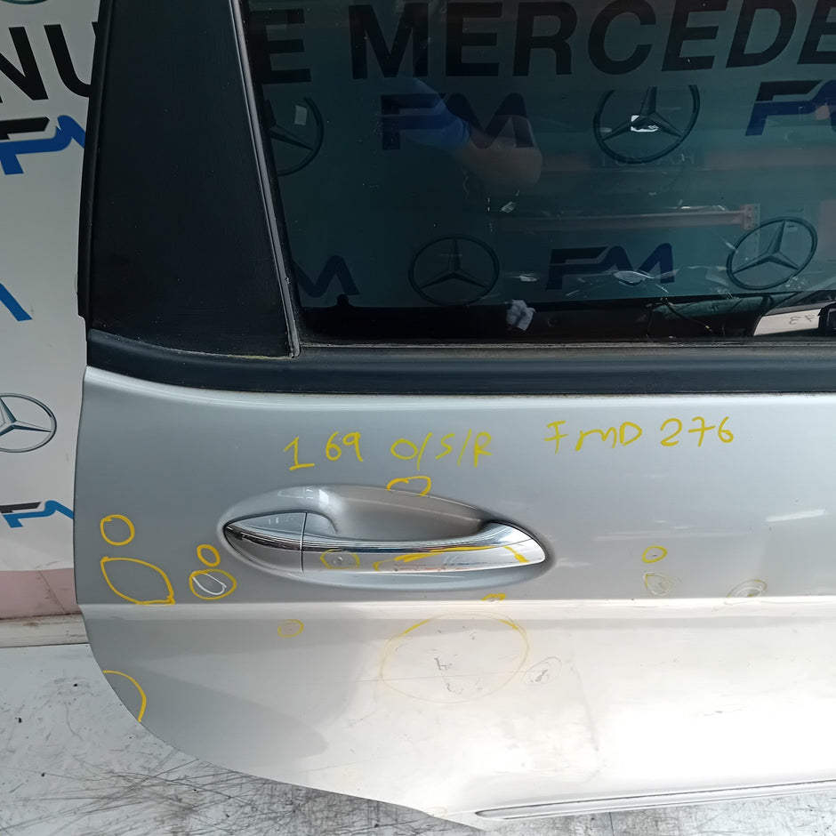 MERCEDES A-CLASS W169 DRIVER REAR DOOR OSR 2004-12 SILVER COMPLETE FMD276