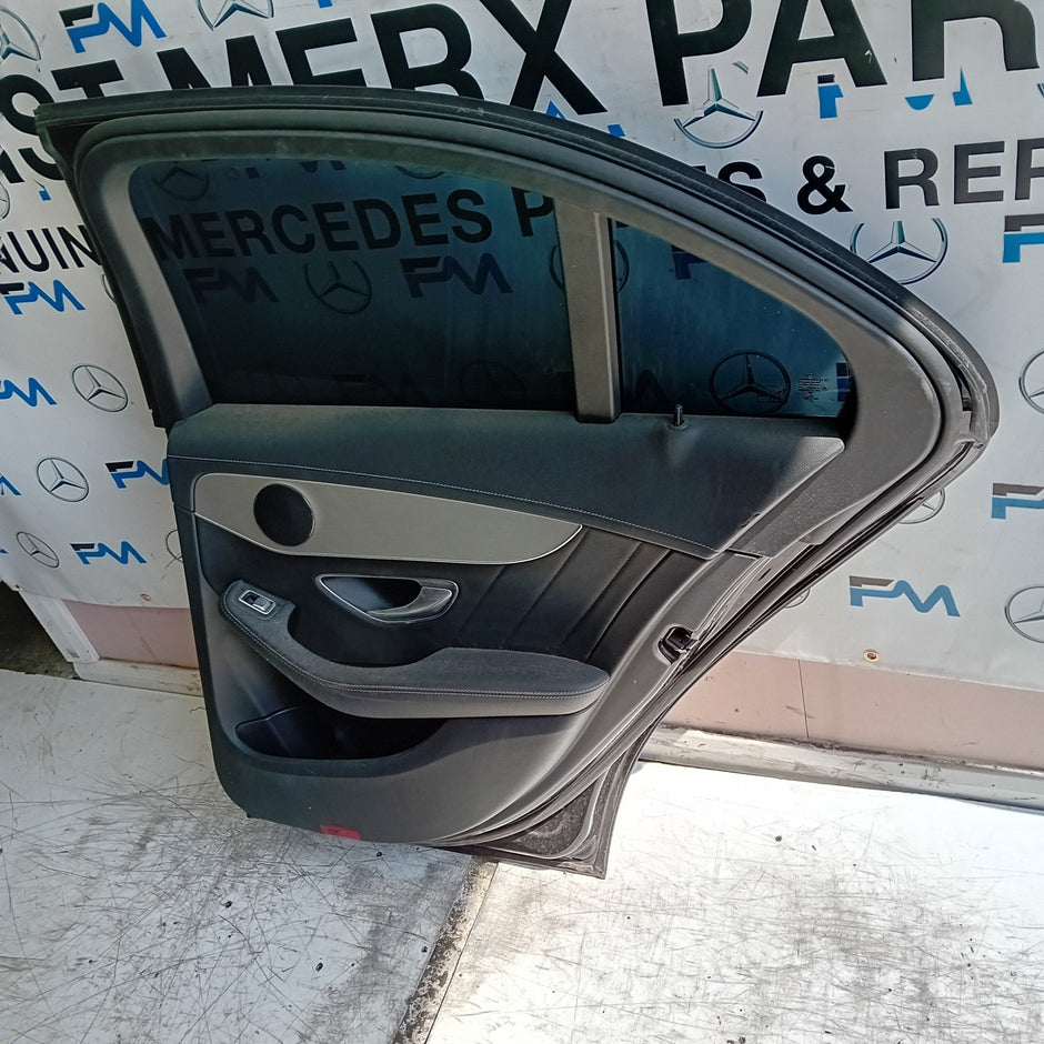 MERCEDES C-CLASS W205 DRIVER REAR DOOR OSR BLACK 2014 ON COMPLETE FMD430