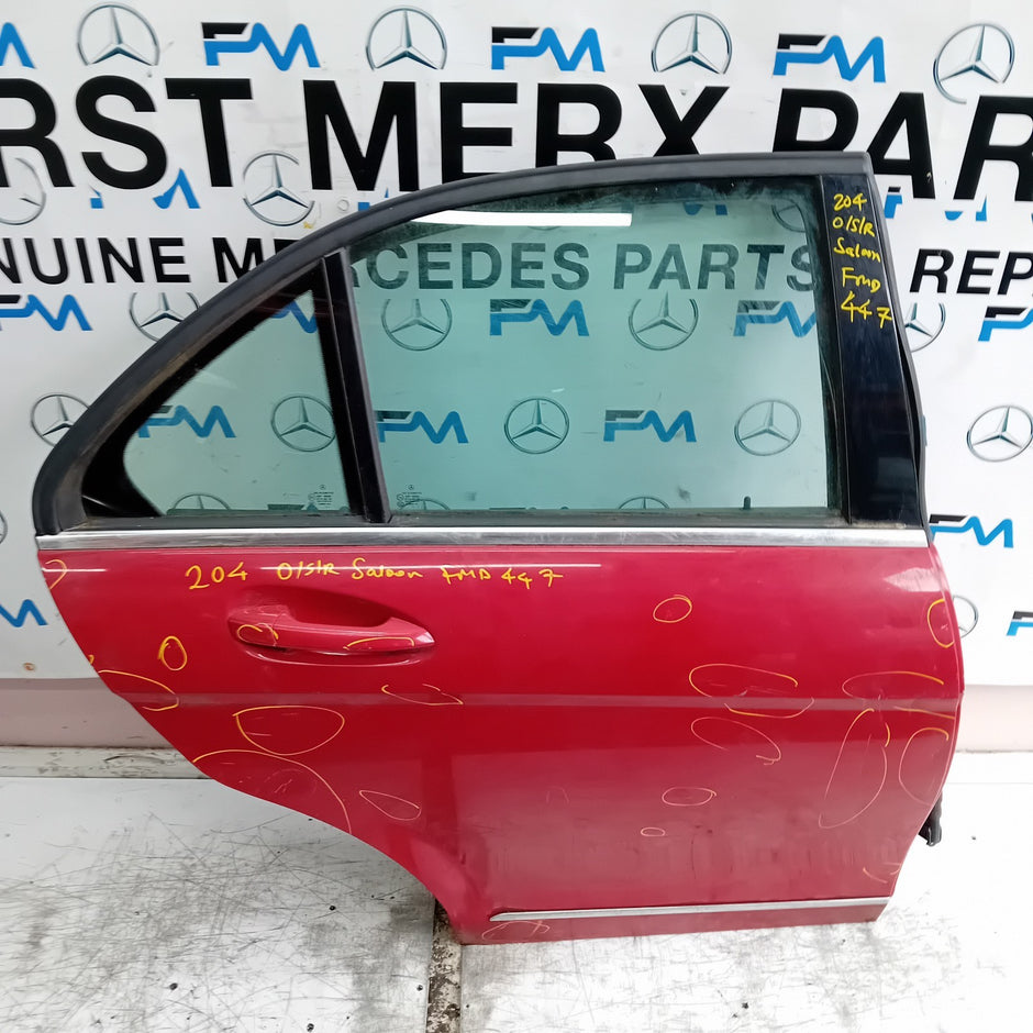 MERCEDES C-CLASS W204 SLN DRIVER REAR DOOR OSR RED 2008-2014 COMPLETE FMD447