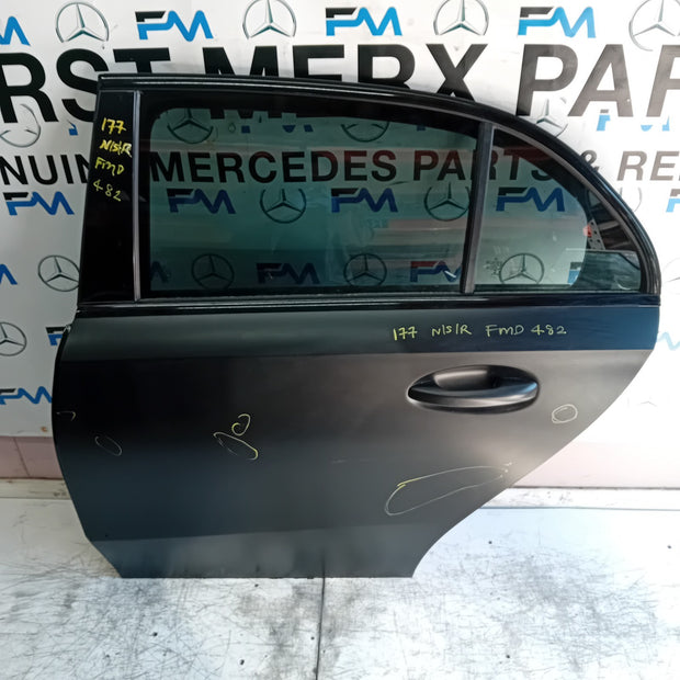 MERCEDES A-CLASS W177 PASSENGER REAR DOOR NSR BLACK 2018 COMPLETE FMD482
