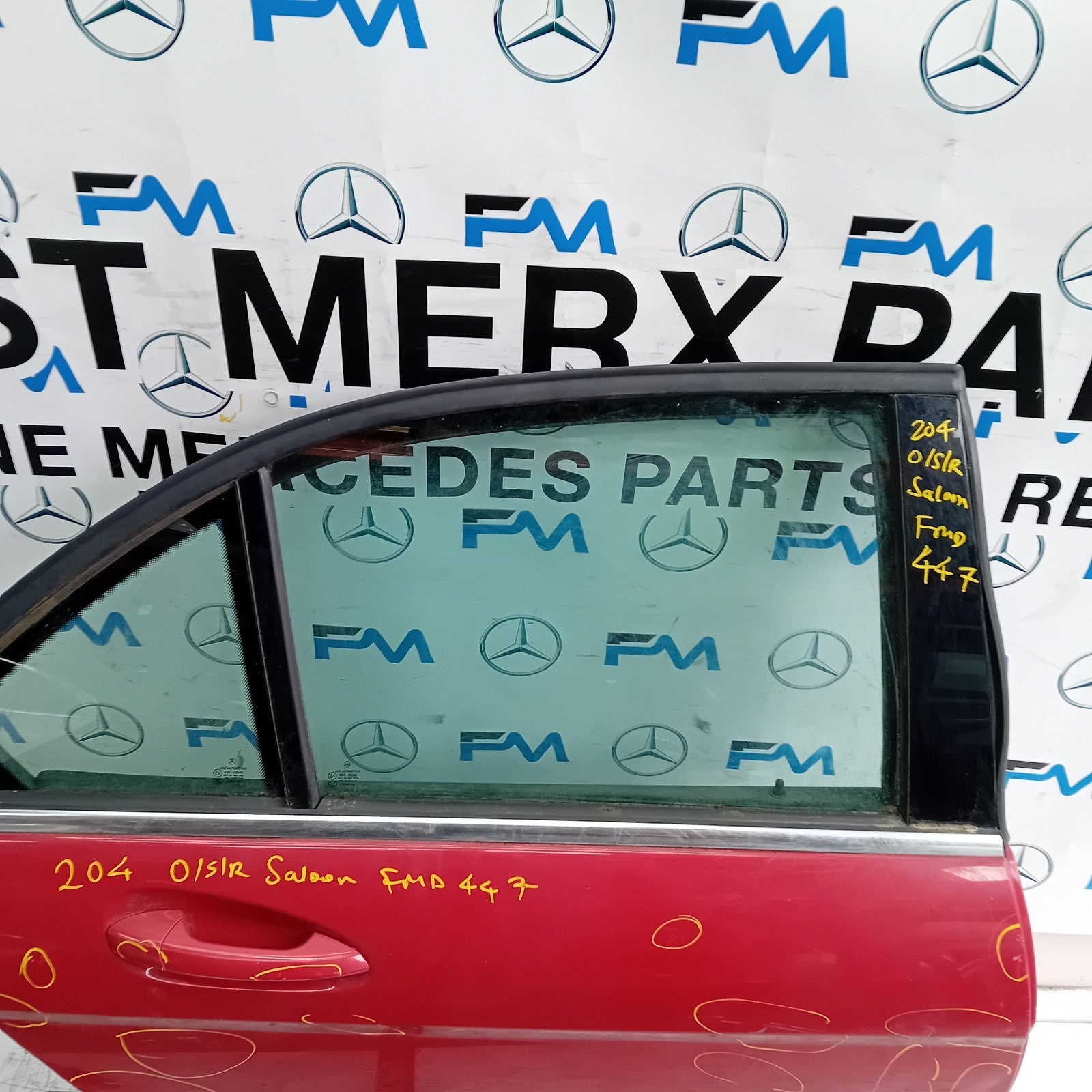 MERCEDES C-CLASS W204 SLN DRIVER REAR DOOR OSR RED 2008-2014 COMPLETE FMD447