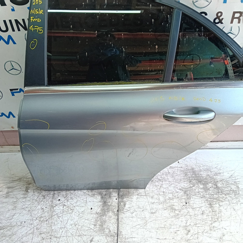 MERCEDES C-CLASS W205 PASSENGER REAR DOOR NSR SILVER 2014 ON COMPLETE FMD475