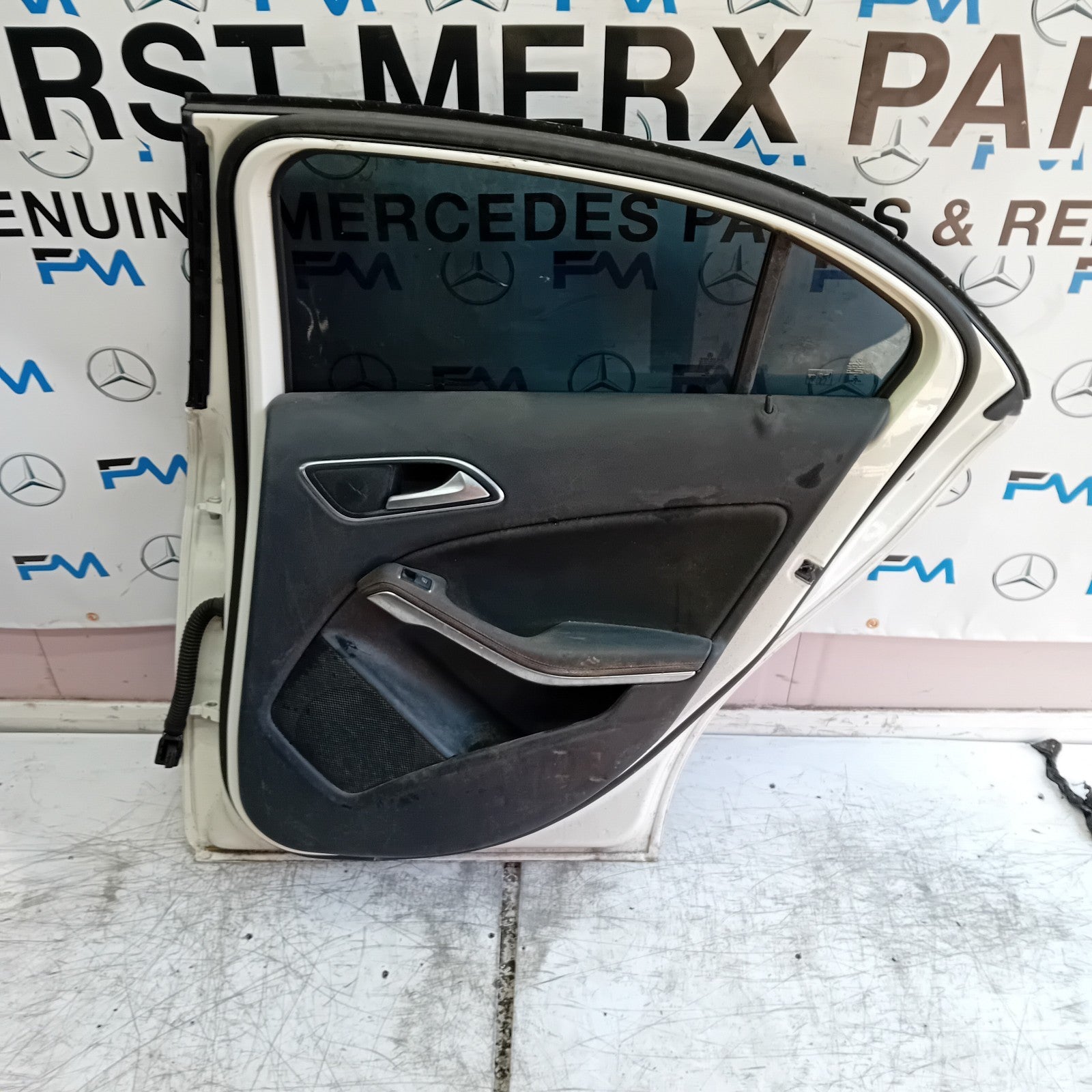 MERCEDES A-CLASS W176 DRIVER REAR DOOR OSR 2012-18 WHITE COMPLETE FMD358