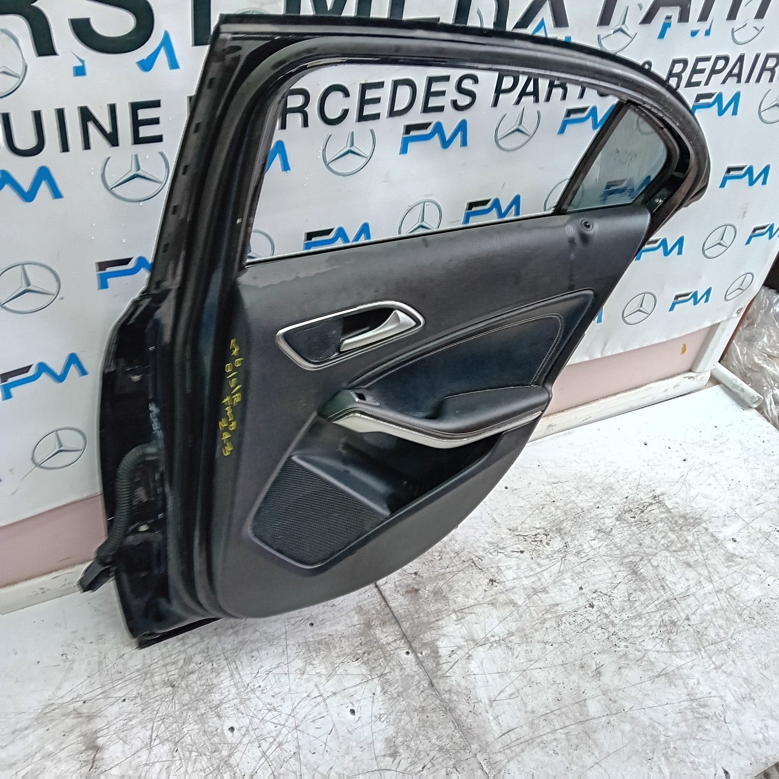 MERCEDES A-CLASS W176 DRIVER REAR DOOR OSR BLACK 2012-18 COMPLETE FMD243