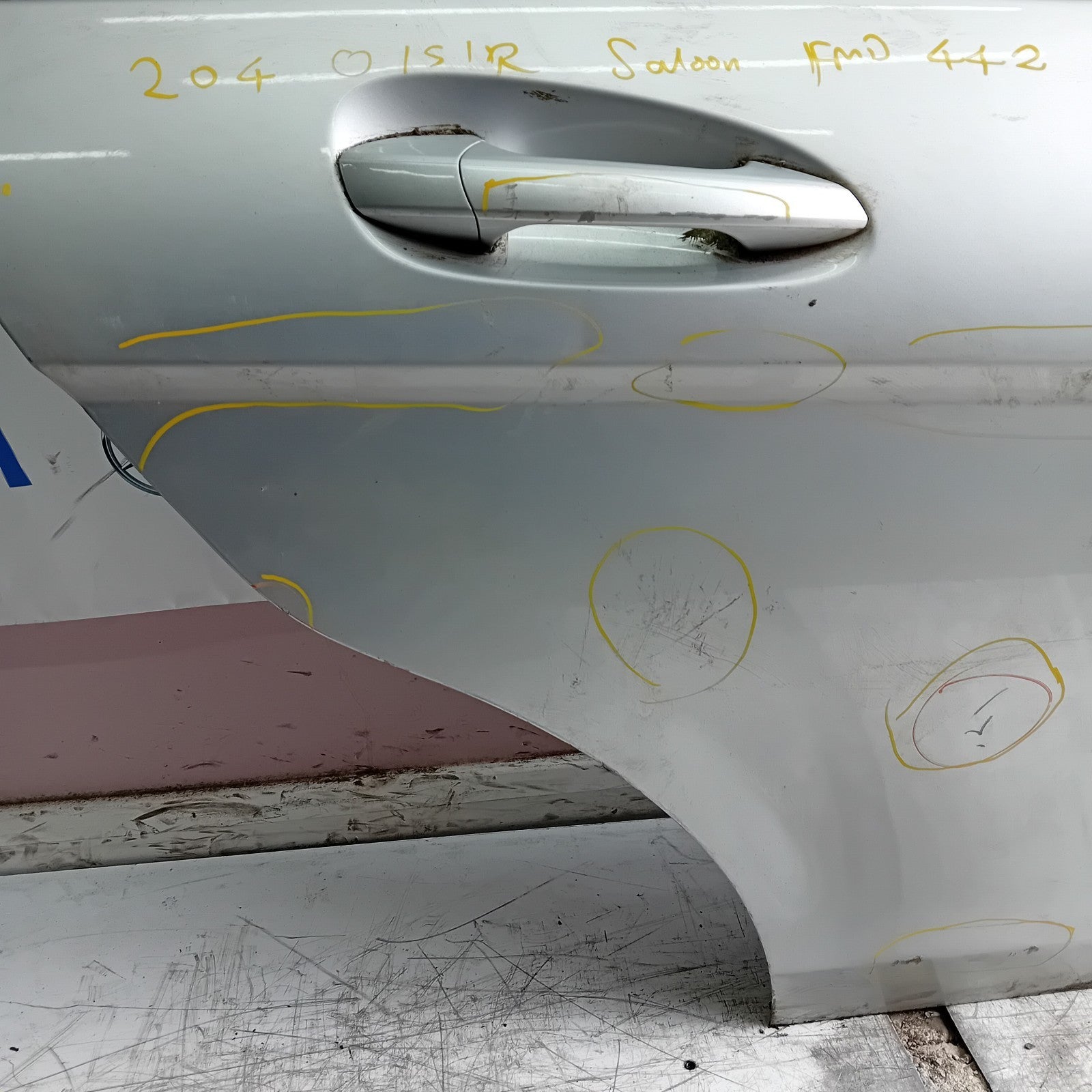 MERCEDES C-CLASS W204 SLN DRIVER REAR DOOR OSR SILVER 2008-2014 COMPLETE FMD442
