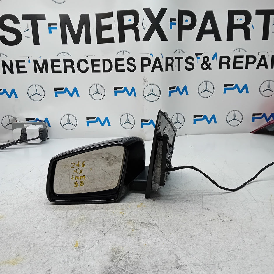 MERCEDES BENZ B-CLASS W246 PASSENGER WING MIRROR NS BLACK A2468101519  FMM88