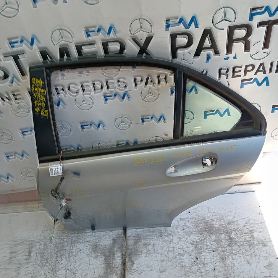 MERCEDES BENZ C-CLASS W204 PASSENGER REAR DOOR NSR SILVER 2008-14 FMD465
