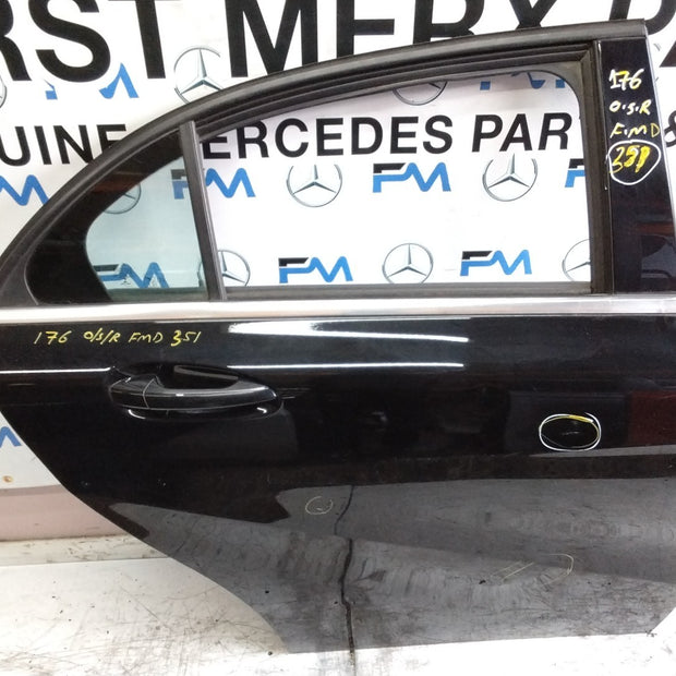 MERCEDES A-CLASS W176 DRIVER REAR DOOR OSR BLACK 2012-18 COMPLETE FMD351