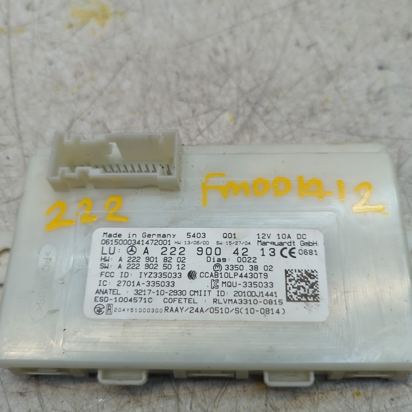 MERCEDES BENZ S-CLASS KEYLESS GO CONTROL UNIT W222 A2229004213 FM001412