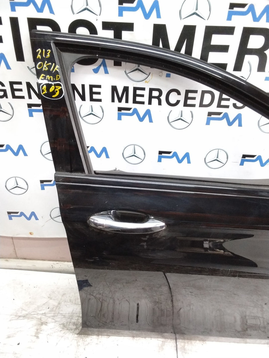 MERCEDES E-CLASS W213  DRIVER FRONT DOOR OSF BLACK 2016-2023 COMPLETE FMD303