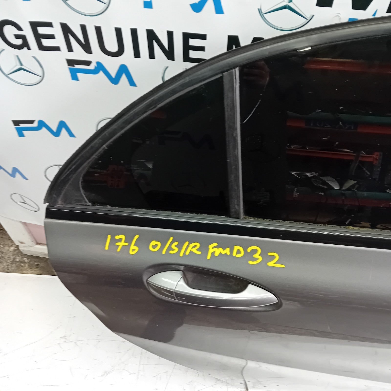 MERCEDES BENZ A-CLASS W176 DRIVER SIDE REAR DOOR O/S/R COMPLETE GREY FMD32