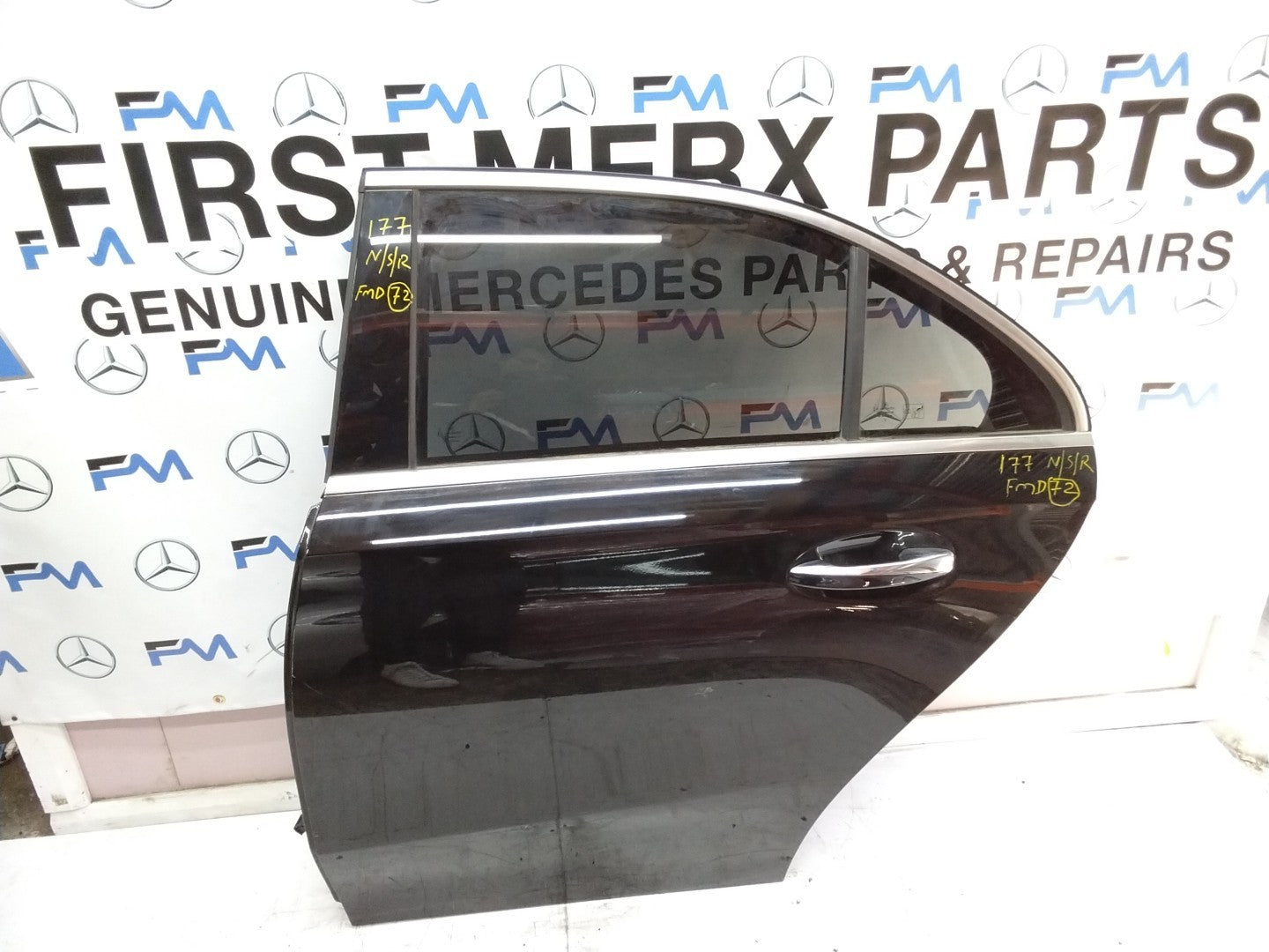 MERCEDES BENZ A-CLASS W177 PASSENGER SIDE REAR DOOR N/S/R COMPLETE BLACK FMD72