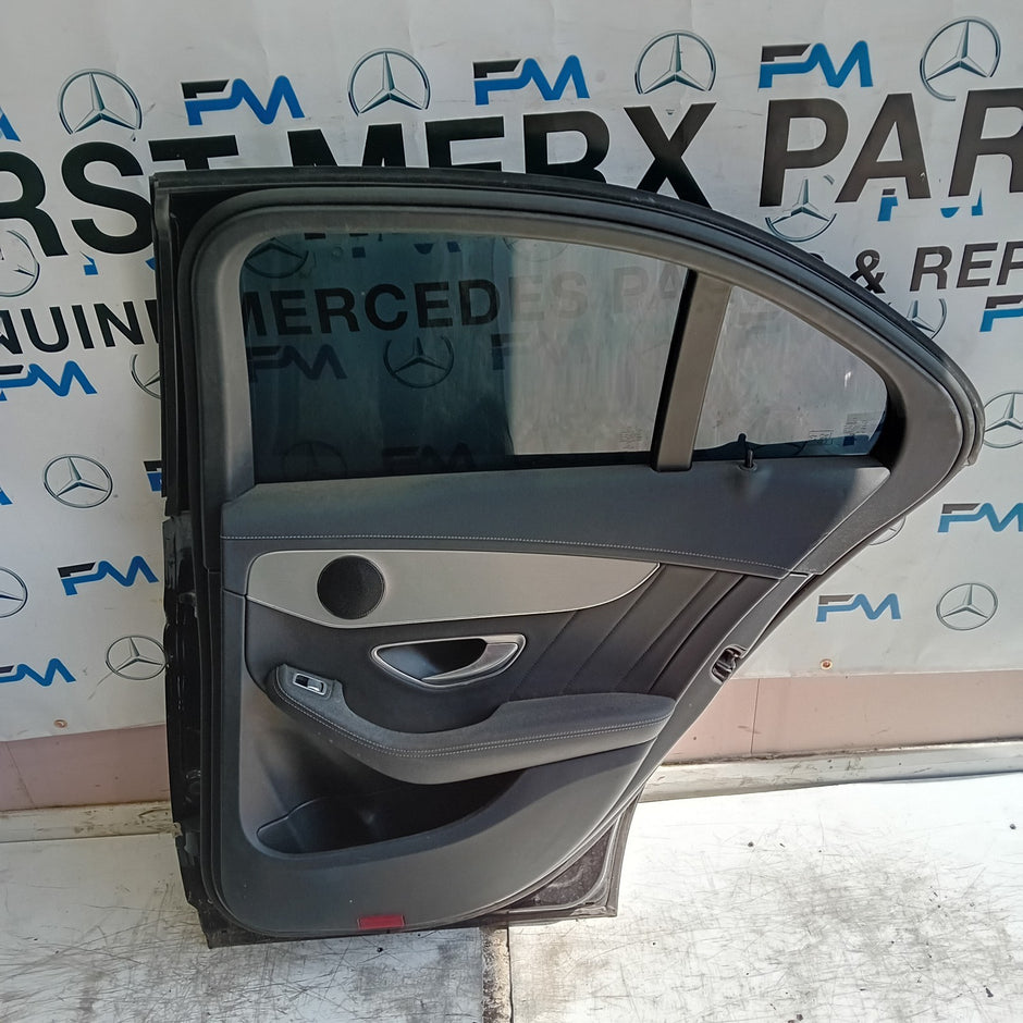 MERCEDES C-CLASS W205 DRIVER REAR DOOR OSR BLACK 2014 ON COMPLETE FMD430