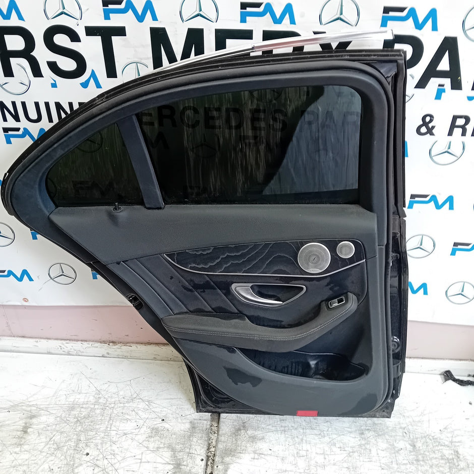 MERCEDES C-CLASS W205 PASSENGER REAR DOOR NSR  2014 ON BLACK COMPLETE FMD357