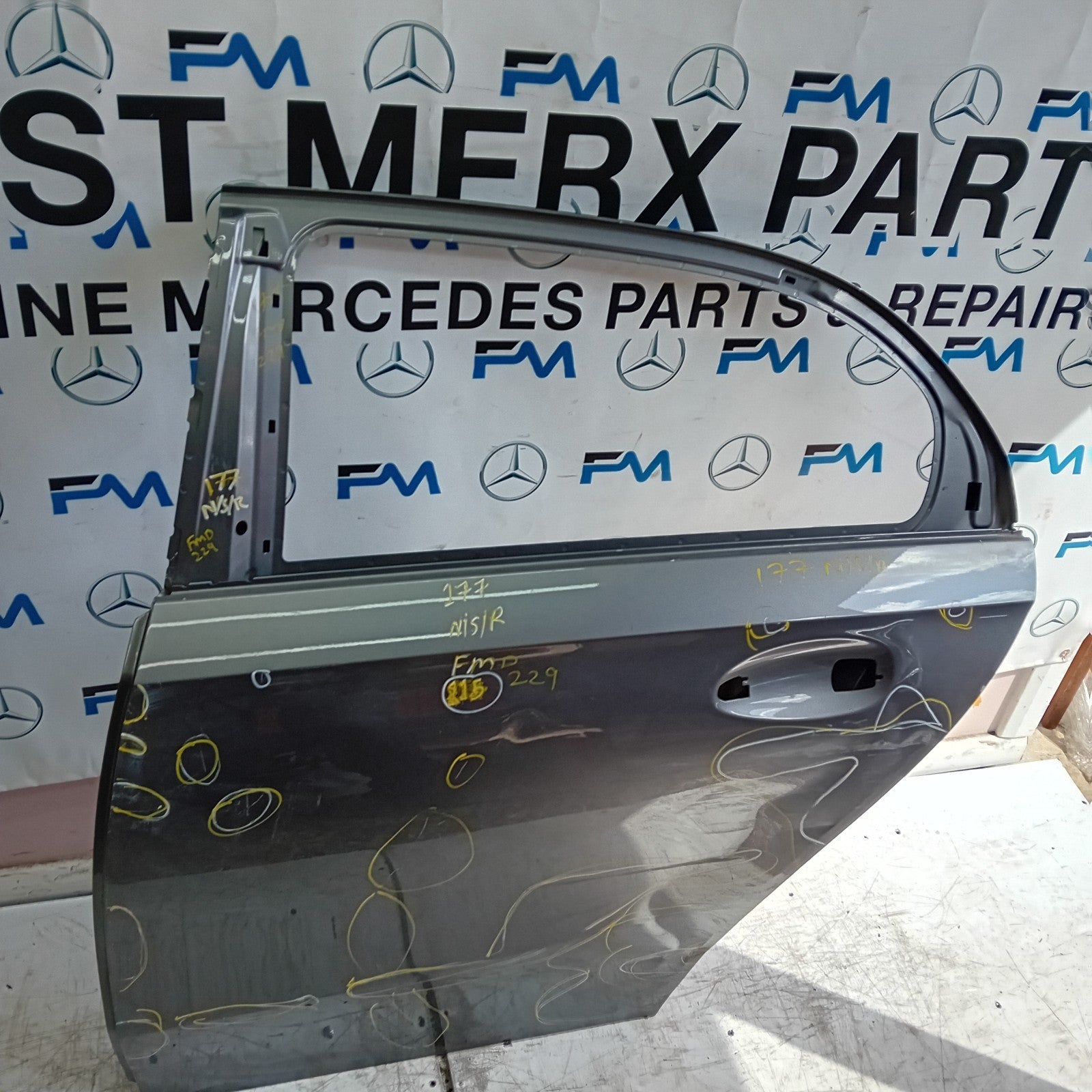MERCEDES A-CLASS W177 PASSENGER REAR DOOR NSR GREY 2018 ON FMD229