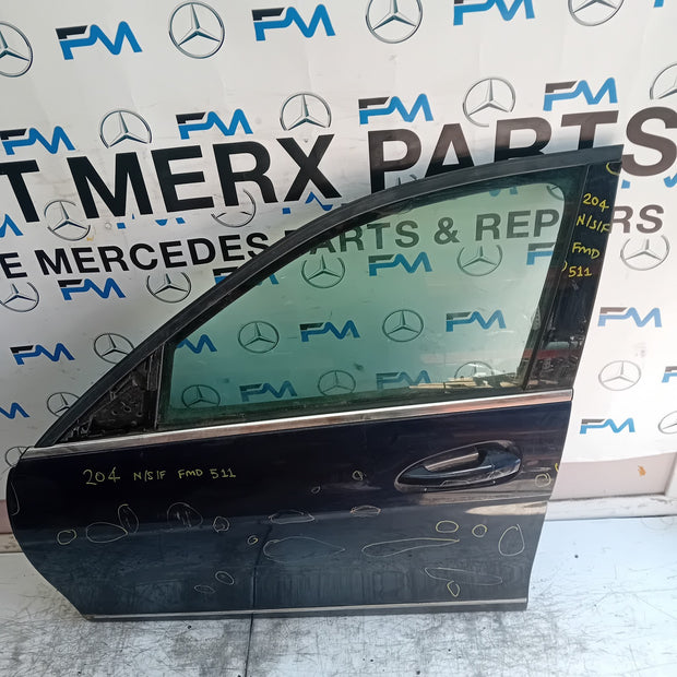 MERCEDES C-CLASS W204 PASSENGER FRONT DOOR NSF 2008-2014 BLACK COMPLETE  FMD511