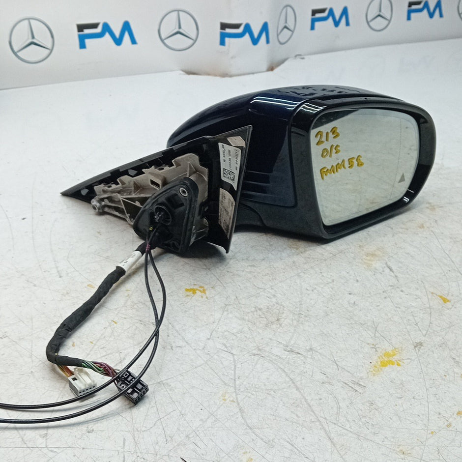 MERCEDES E-CLASS W213 DRIVER WING MIRROR OS BLUE 2016 BS PL A2138104000 FMM58 