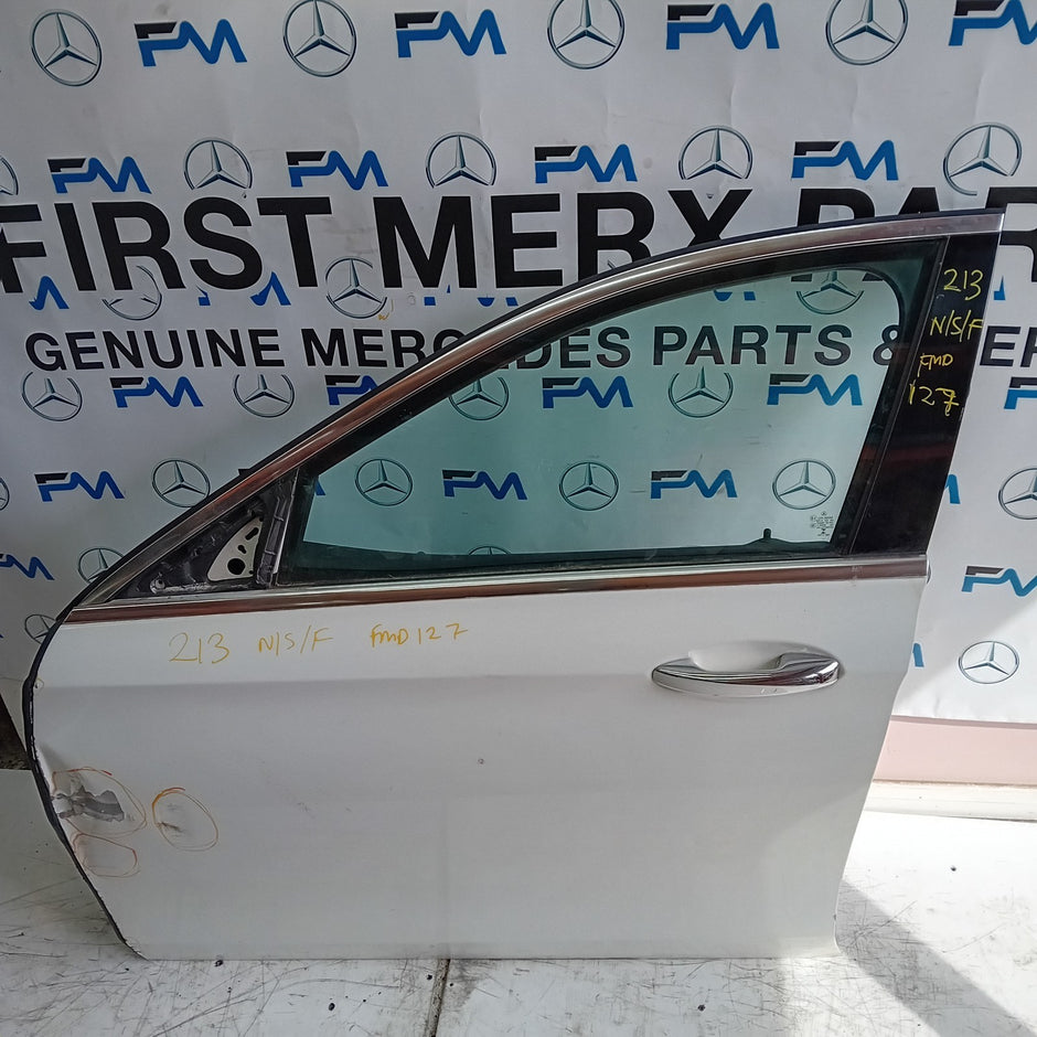 MERCEDES BENZ E-CLASS W213 PASSENGER SIDE FRONT DOOR N/S/F WHITE FMD127