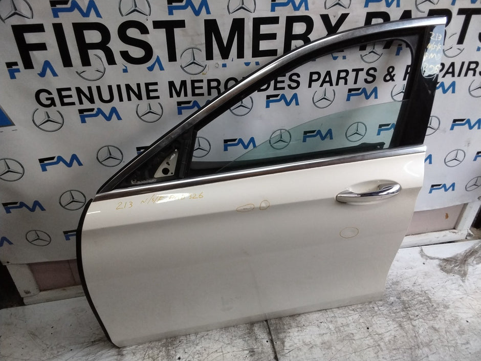 MERCEDES E-CLASS W213 SLN PASSENGER FRONT DOOR NSF WHITE 2016 ON COMPLETE FMD326