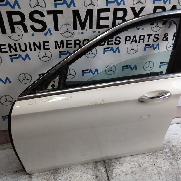 MERCEDES E-CLASS W213 SLN PASSENGER FRONT DOOR NSF WHITE 2016 ON COMPLETE FMD326